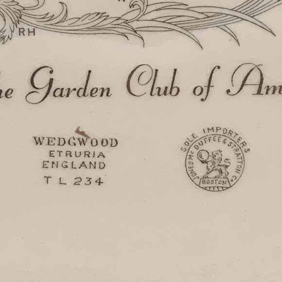 Wedgwood Plate Garden Club of America Types of Gardens Mount Vernon 10.5" Vtg - Picture 7 of 7